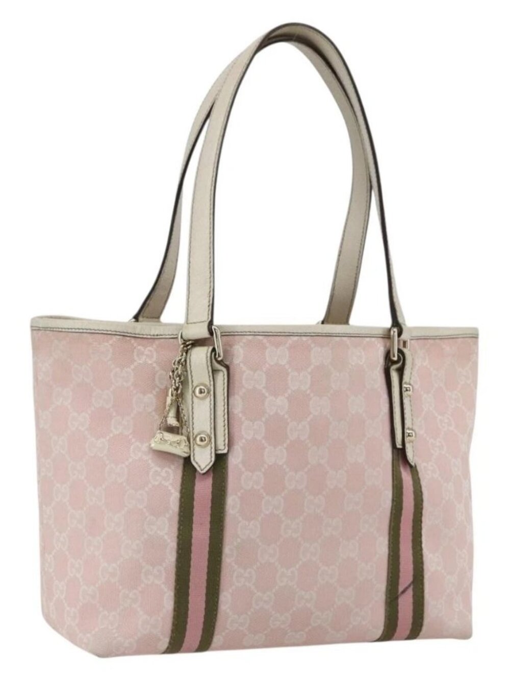 GUCCI GG Canvas Sherry Line Tote Bag Pink Gold - Picture 2 of 16